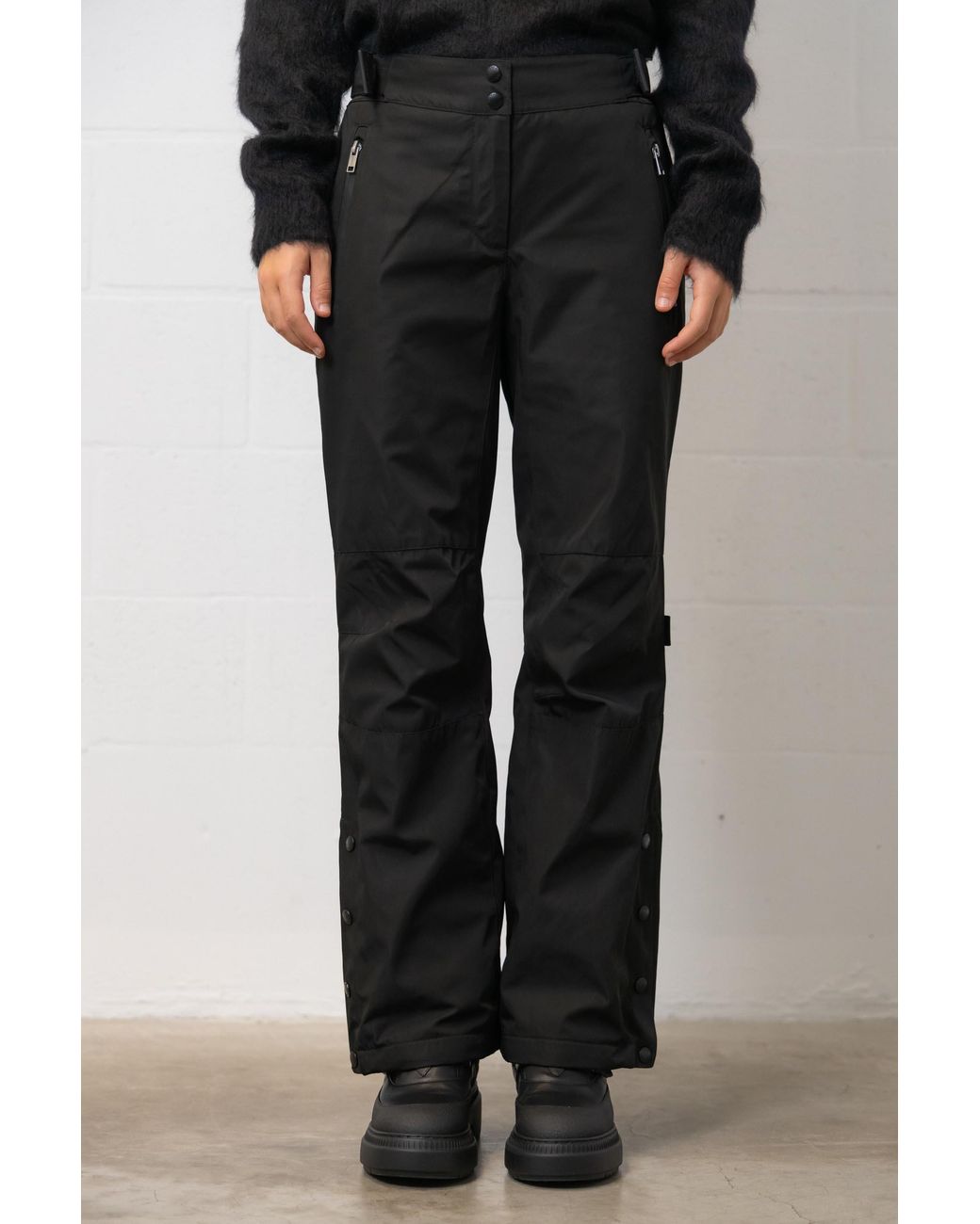 Yves Salomon Blue Button Open And Close Casual Pants