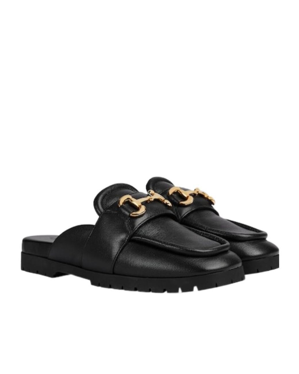 Gucci Black Horsebit Loafer Slippers