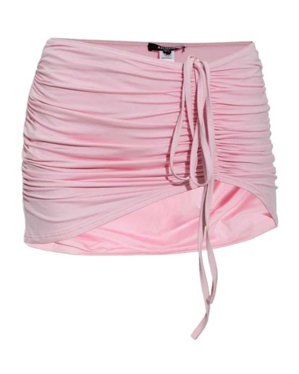 Balmain Pink Drawstring Gathered Beach Skirt