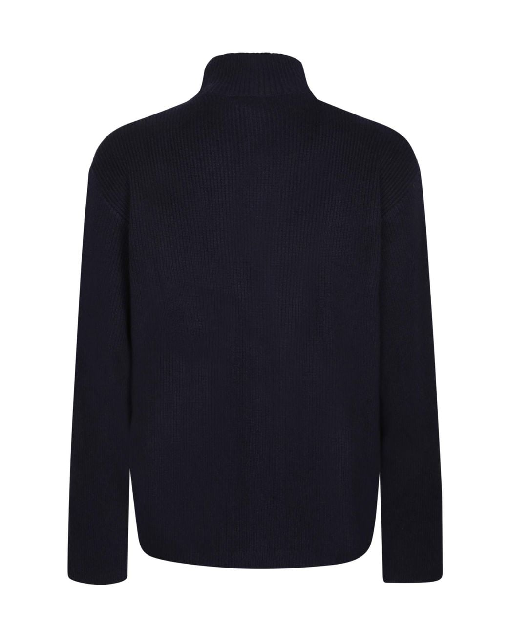 Soft Goat Blue Zip-Up High Collar Cardigan for men