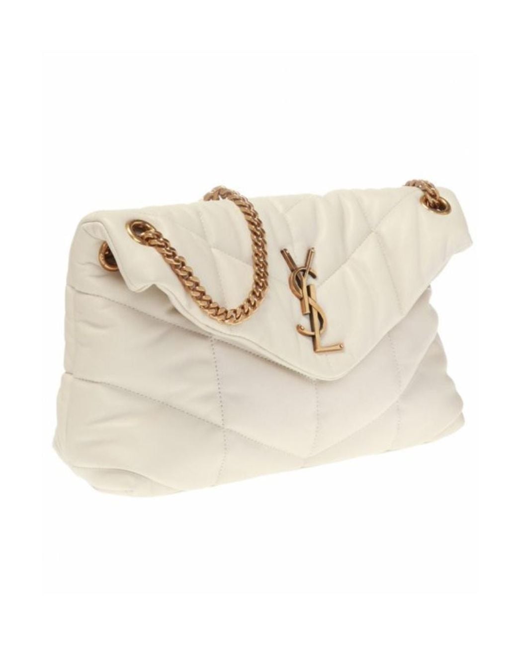 Saint Laurent Natural Logo Plaque Strapped Shoulder Bag