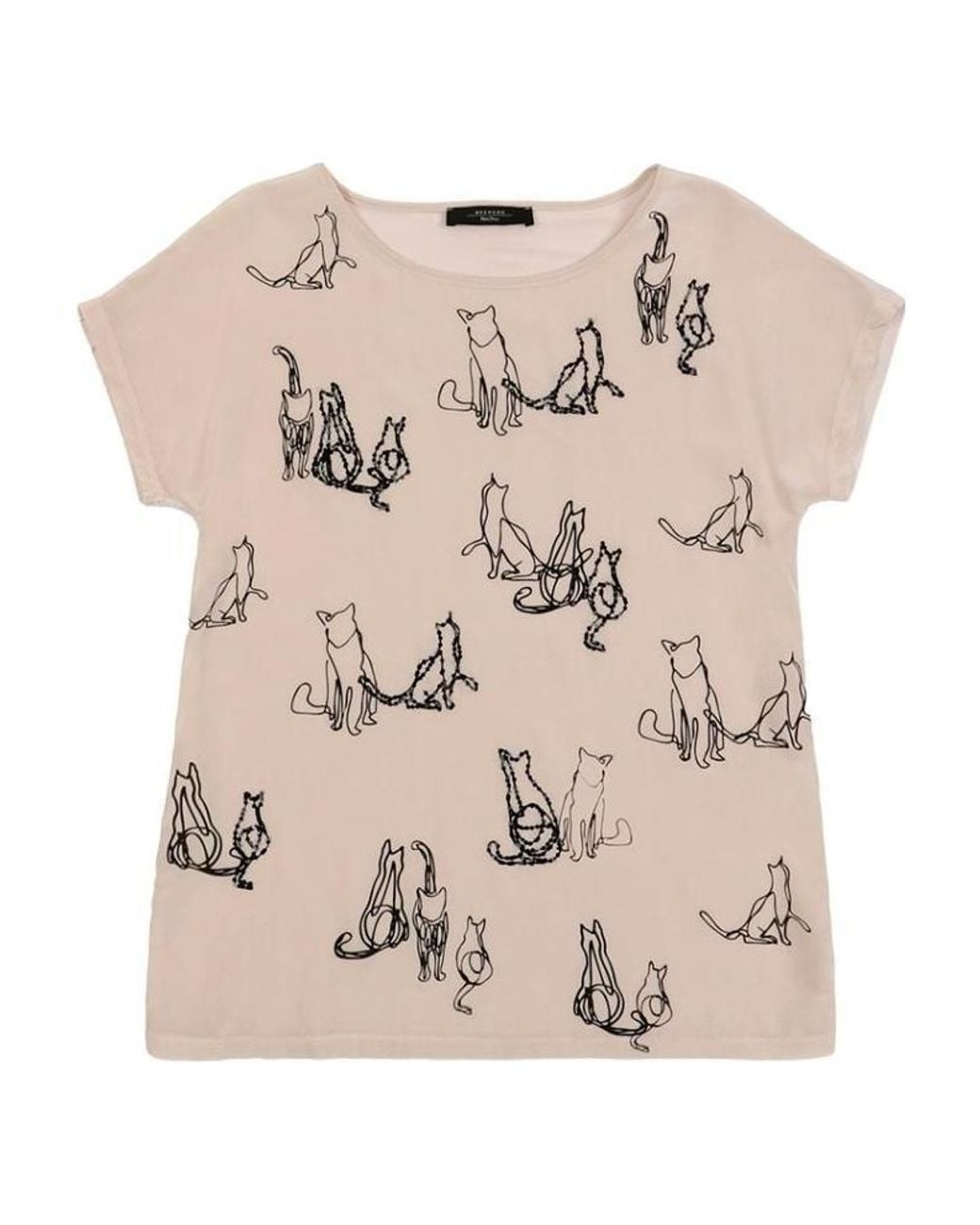 Weekend by Maxmara Natural T-Shirt With Round Neck And Short Sleeves