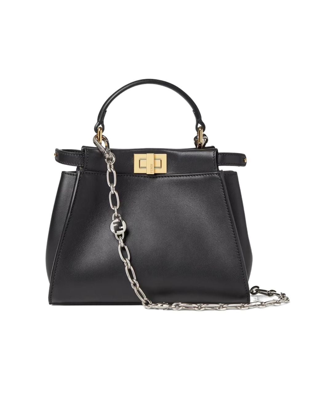 Fendi White Palladium-Colored Metal Shoulder Strap