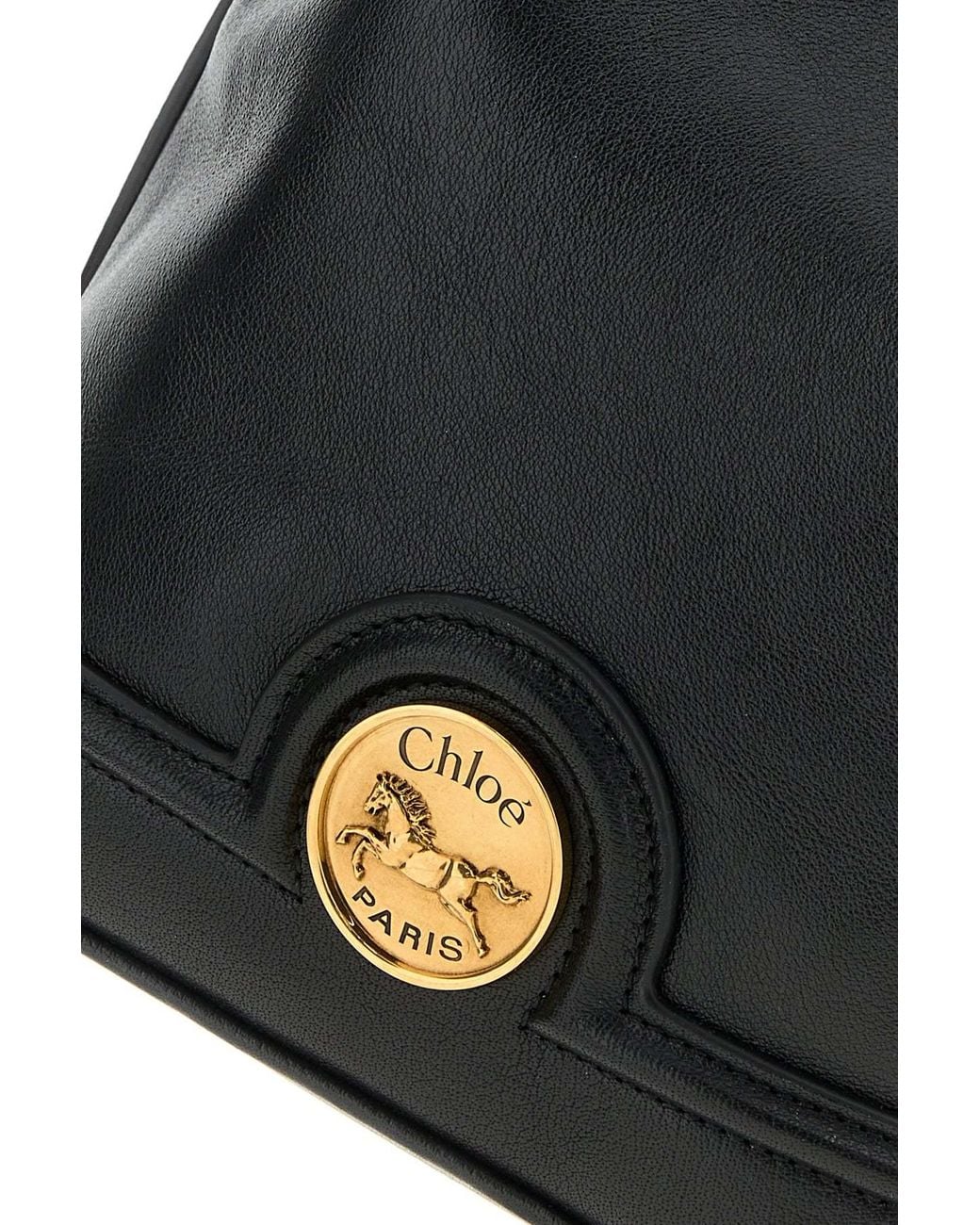 Chloé Black Leather Bucket Bag