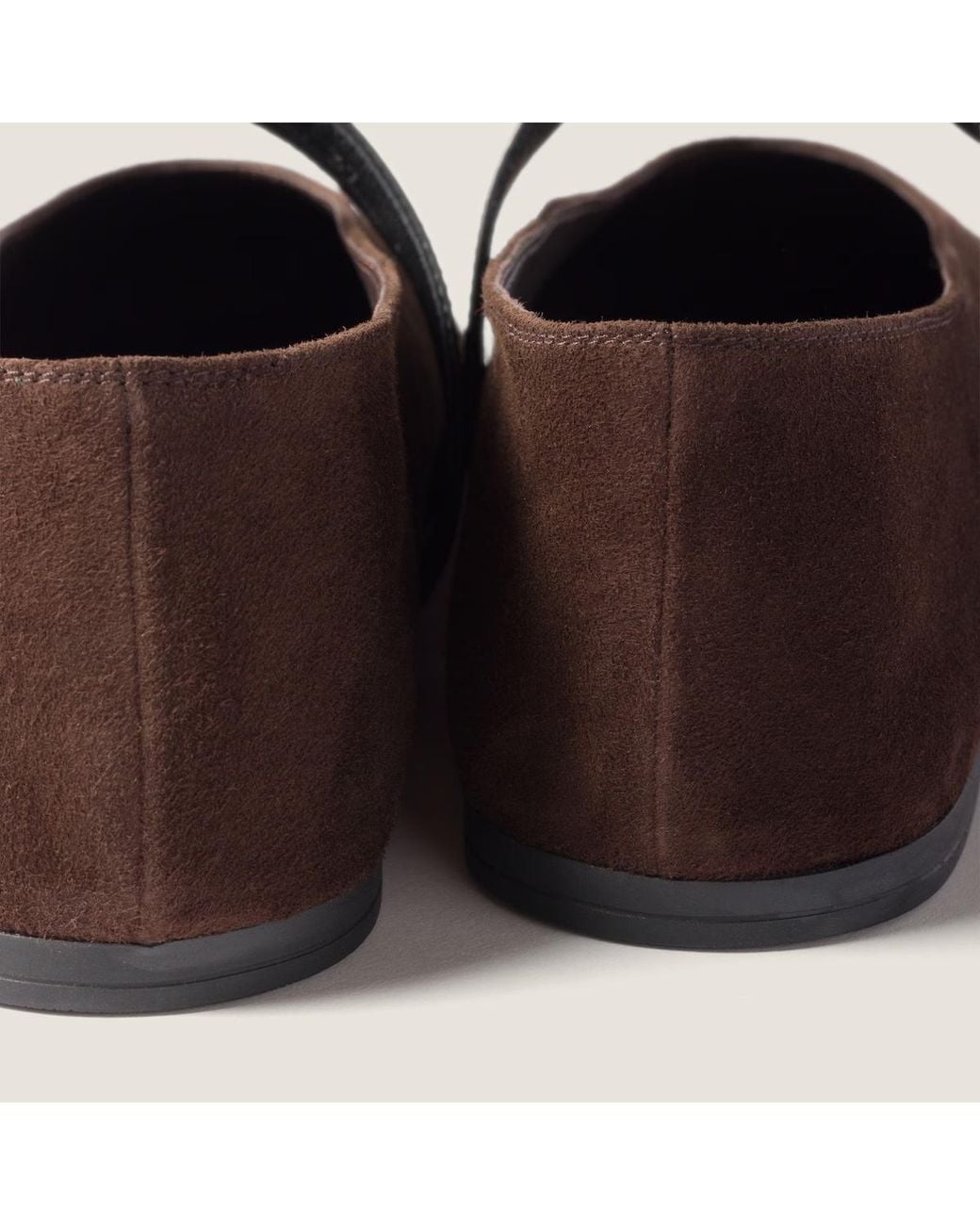 Miu Miu Brown Buckle-Fastened Ballet Flats