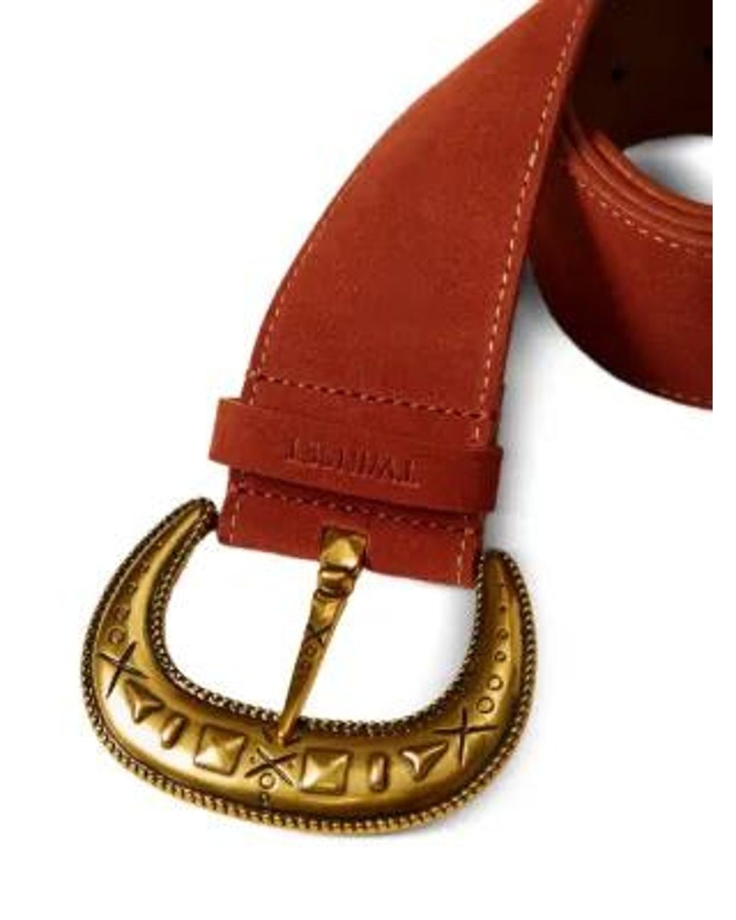 Twinset Red Henna Ornate Buckle Belt