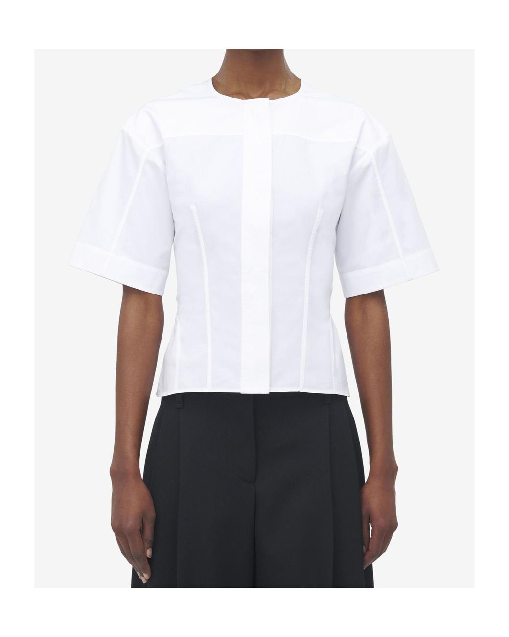 McQueen White Cotton Corset Shirt