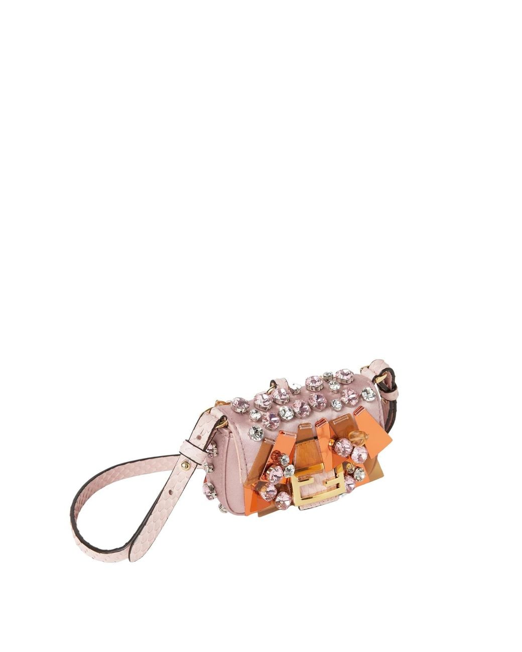 Fendi Pink Satin Charm With Appliqués