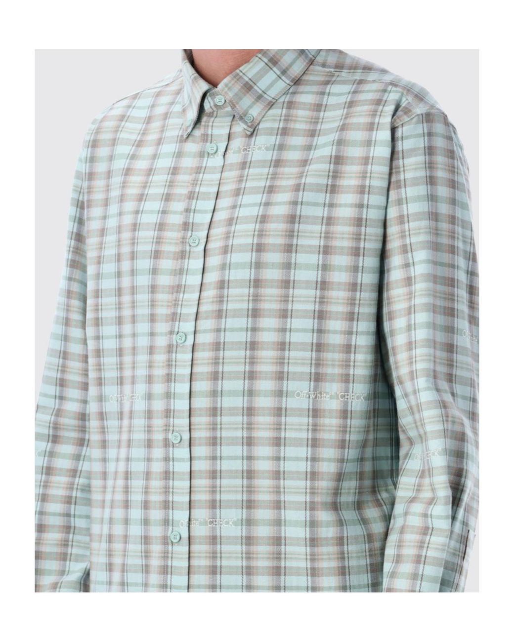Off-White c/o Virgil Abloh Blue Marker Check Shirt for men