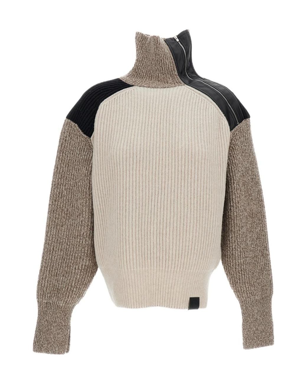 Stella McCartney Natural High Neck Zipped Jumper