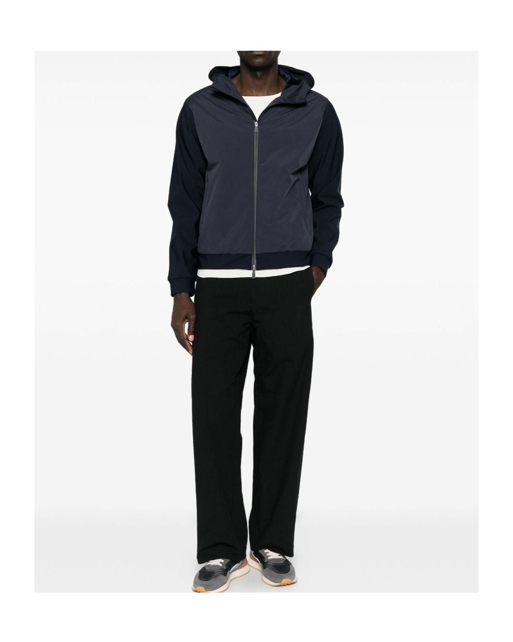 Herno Blue Hooded Jacket for men