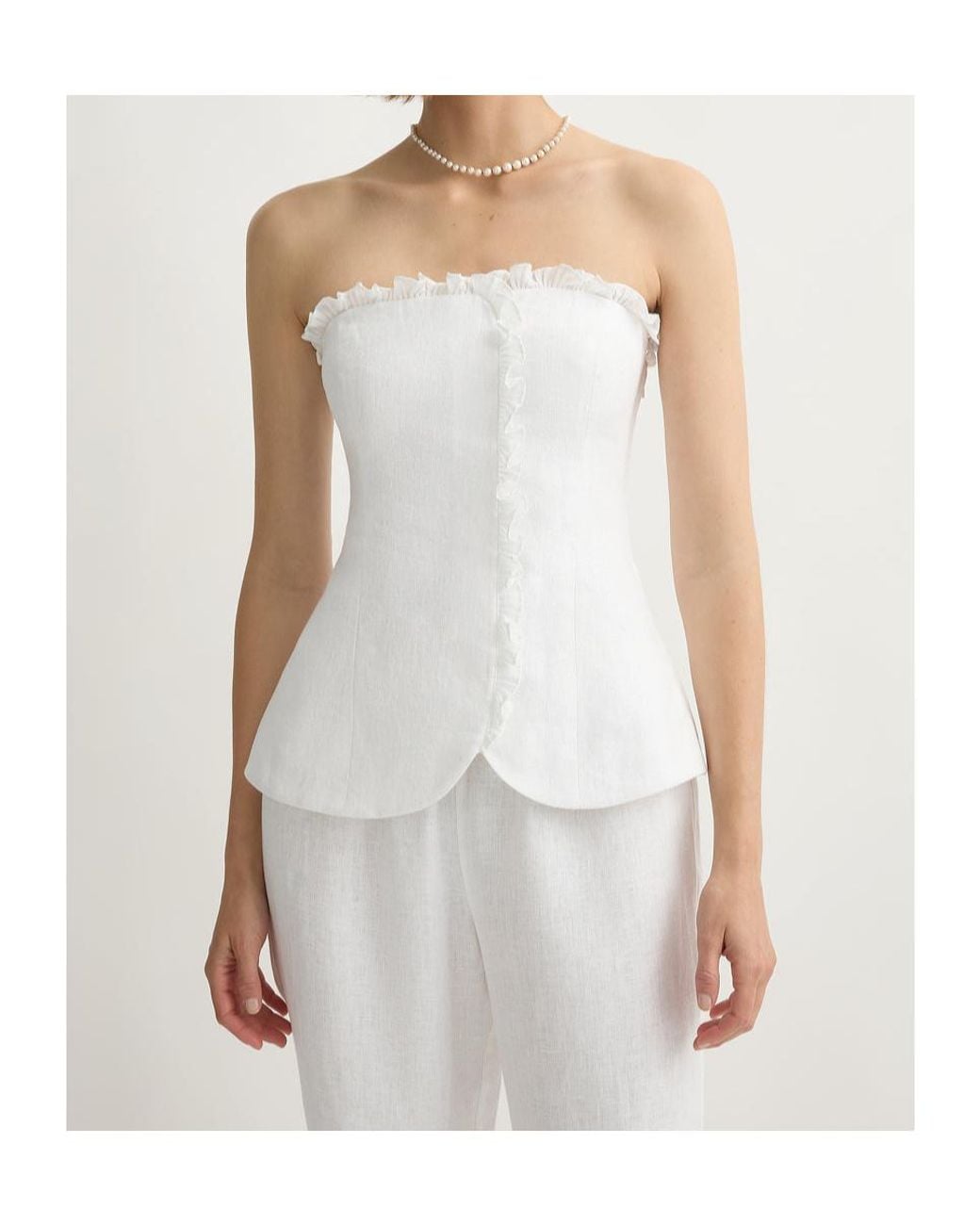 Posse White Florence Strapless Top