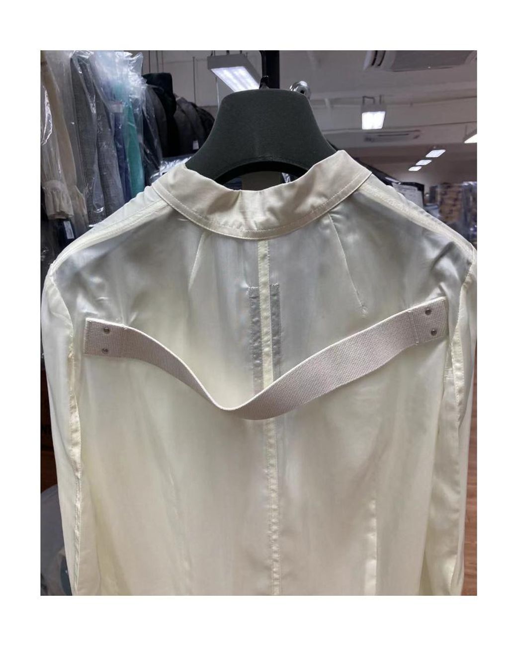 Rick Owens White Strap-Detail Single-Breasted Blazer