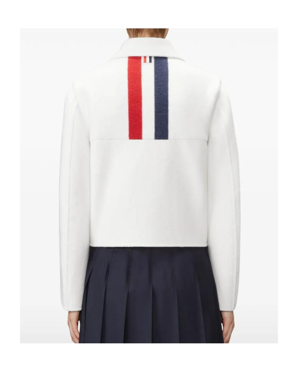 Thom Browne White Bell Sleeve Wool Jacket