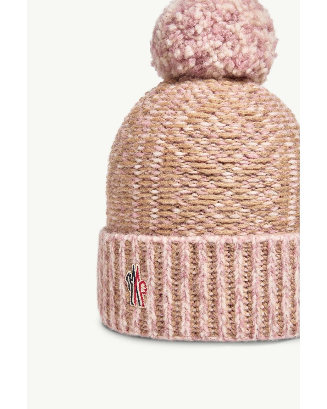Moncler Pink Alpaca Wool Blend Beanie Hat
