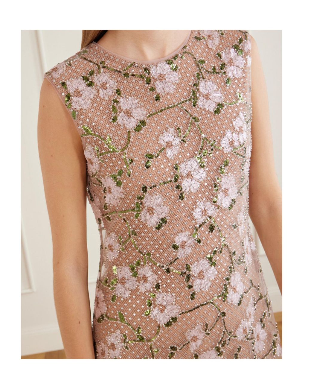 Self-Portrait Natural Floral Lace Gown