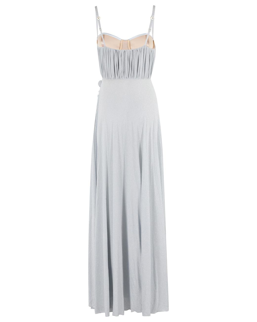 Elisabetta Franchi White Embroidered Flower Carpet Dress