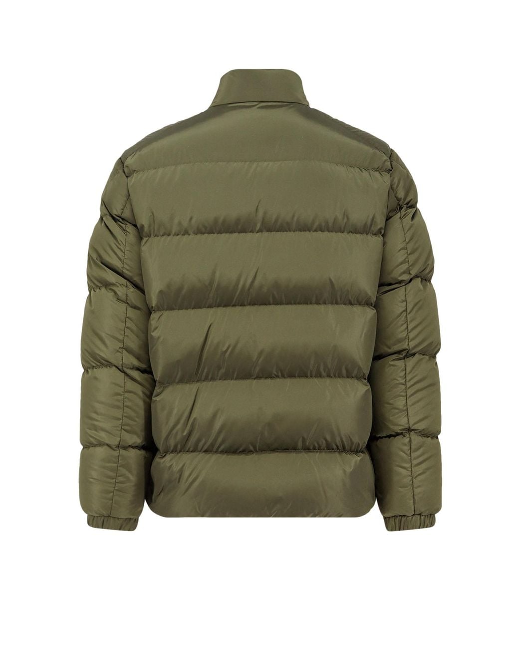 Moncler Green Logo Patch Zip-Up Puffer Jacket for men