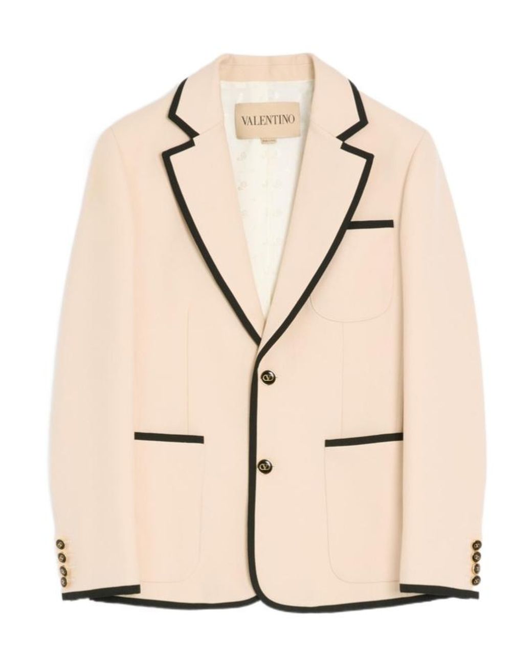 Valentino Natural Single-Breasted Long-Sleeved Blazer for men