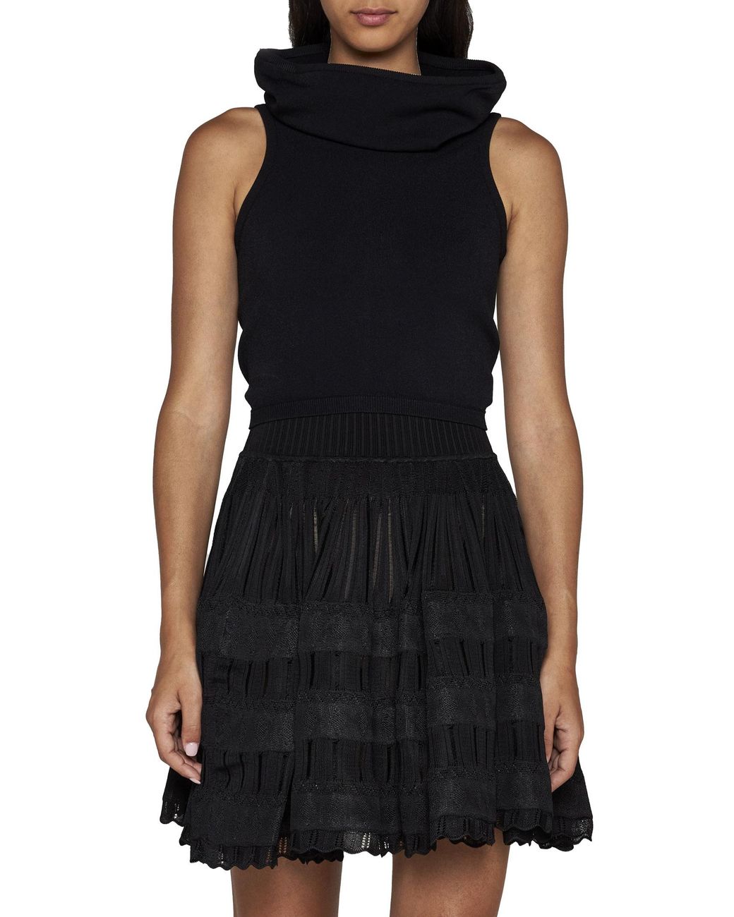 Alaïa Black Alaïa Hooded Knit Crop Top