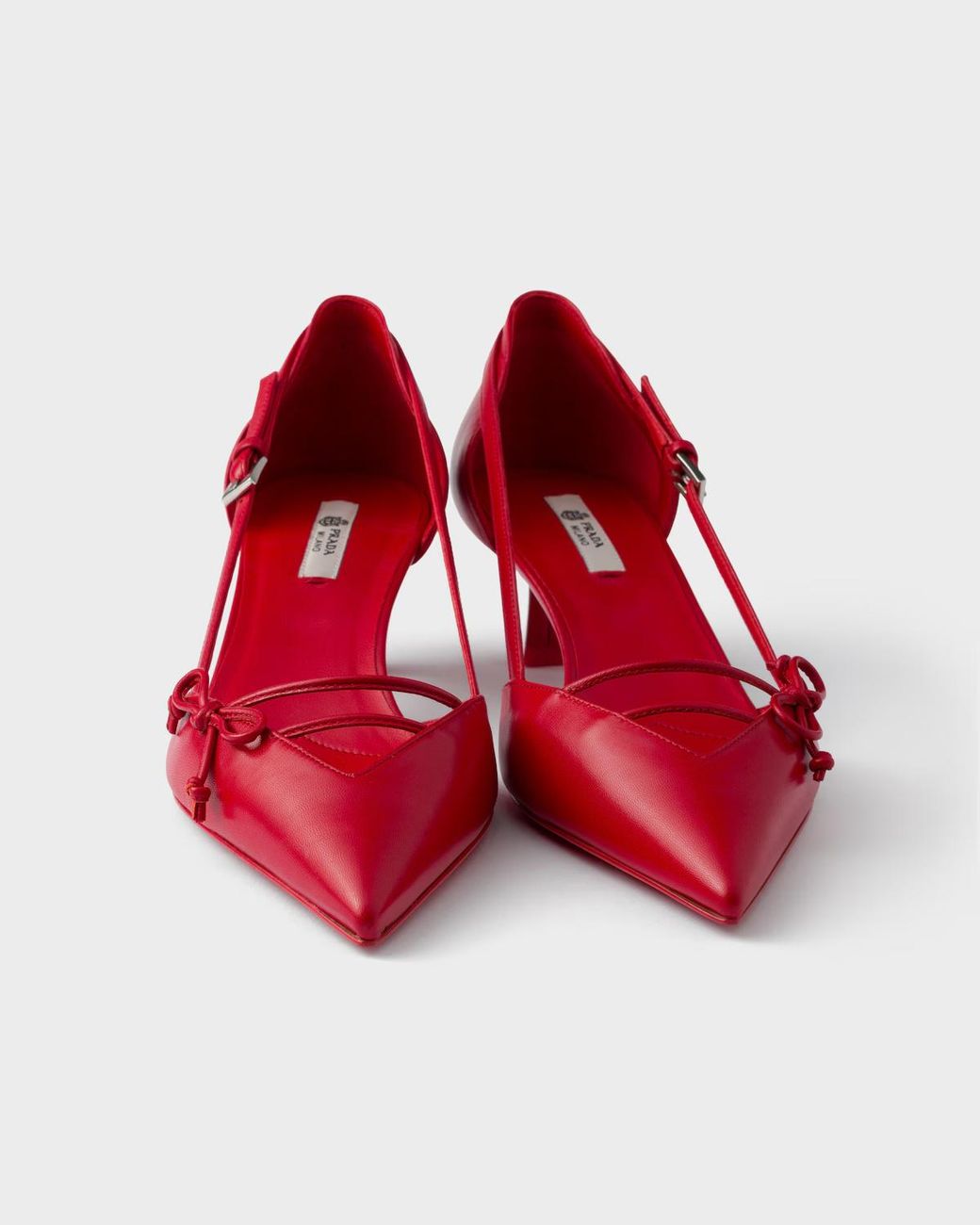 Prada Red Leather Decolette