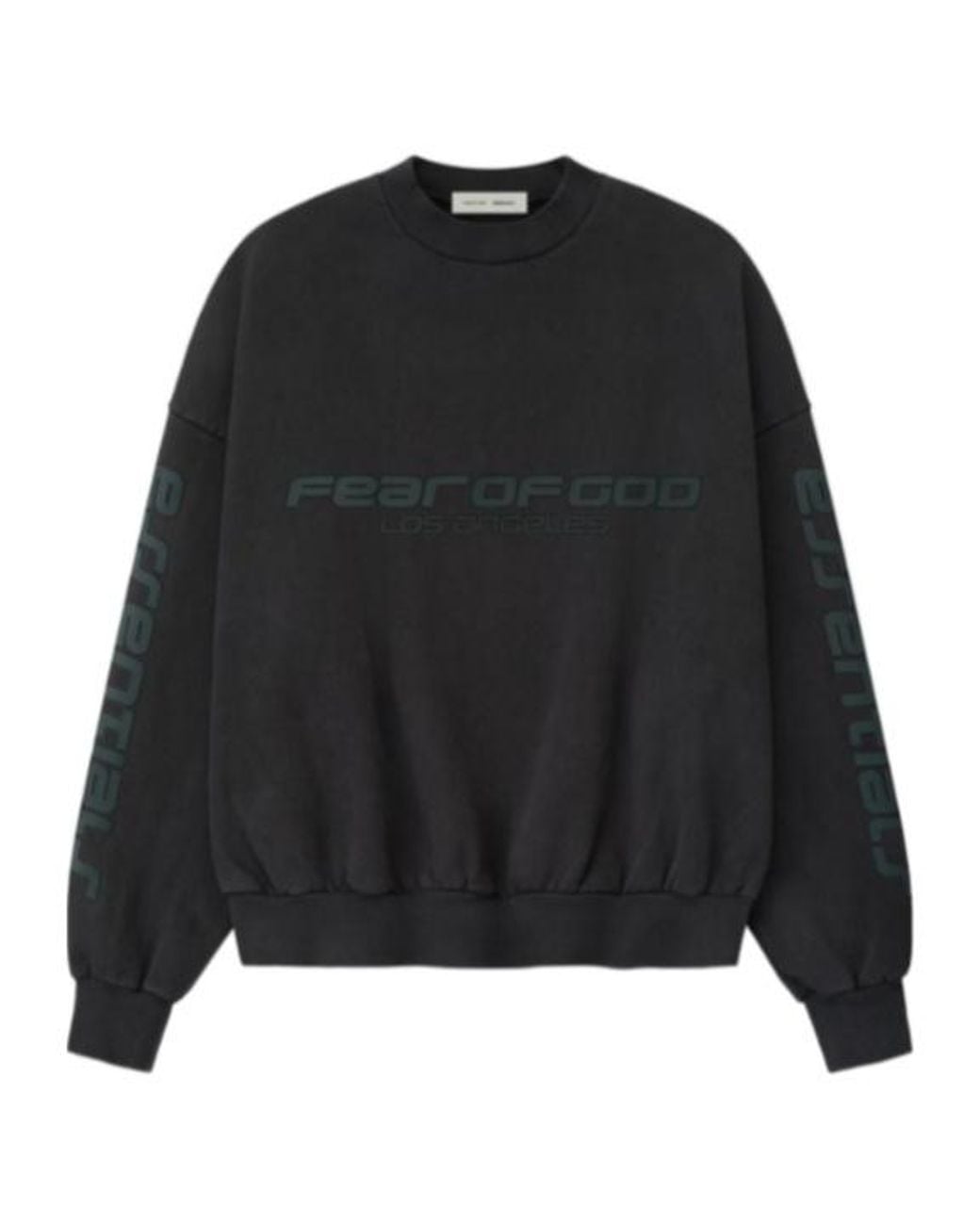 Fear Of God Black Los Angeles Heavy Fleece Cropped Sweatshirt for men