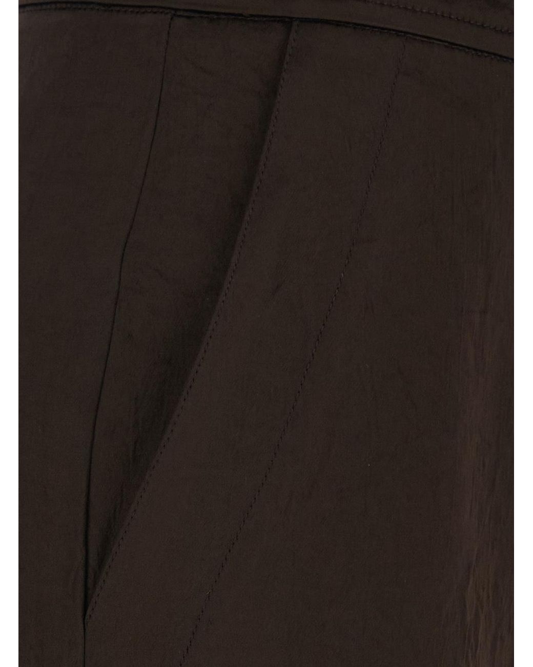 Twinset Black Froissé Satin Cargo Trousers