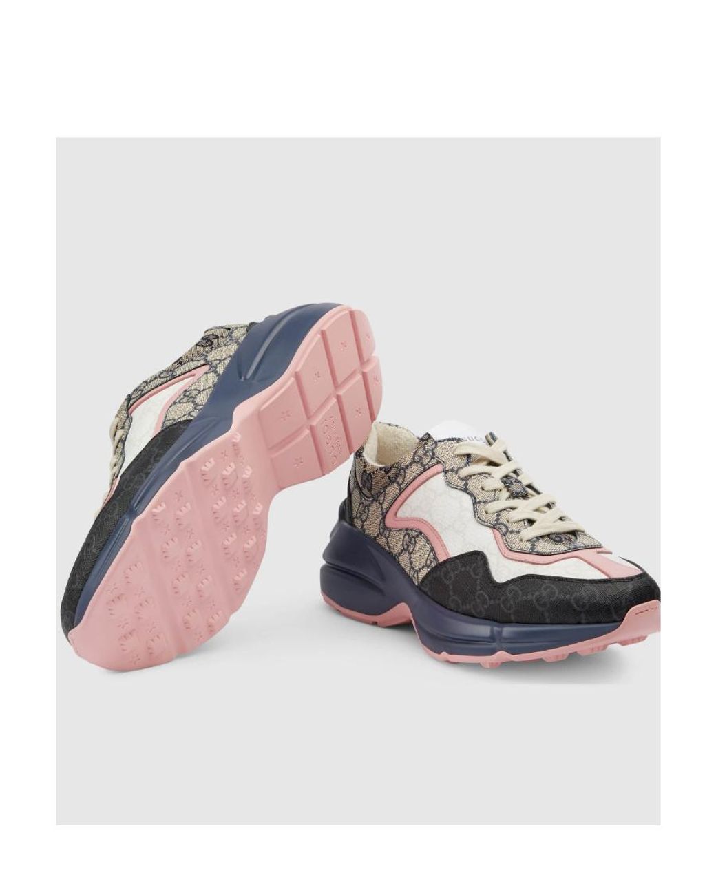 Gucci Blue Gg Supreme Rhyton Sneakers