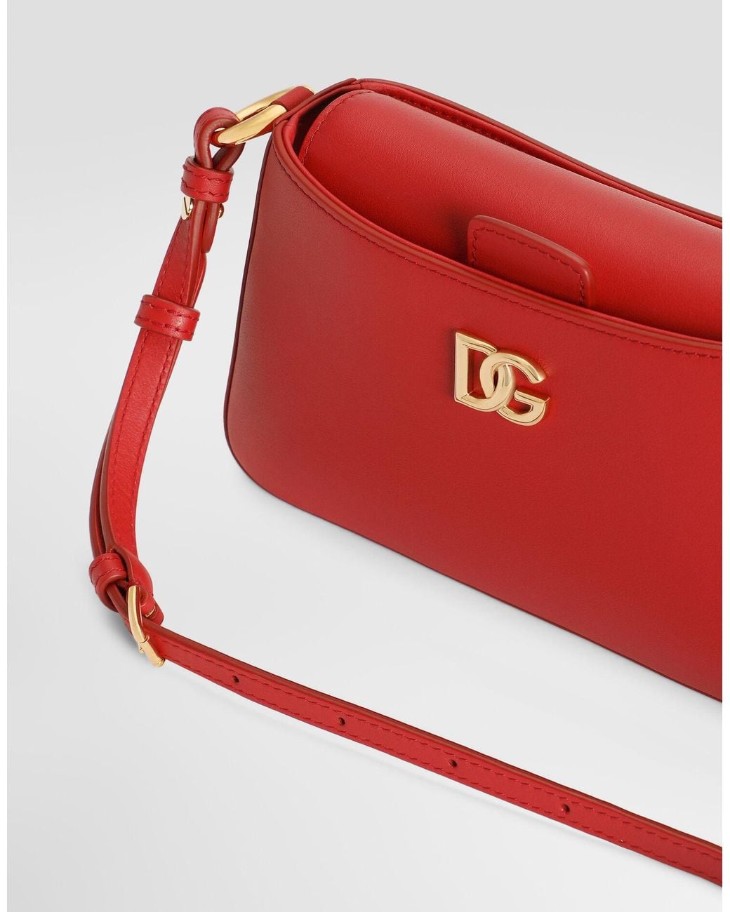 Dolce & Gabbana Red Logo-Plaque Phone Bag