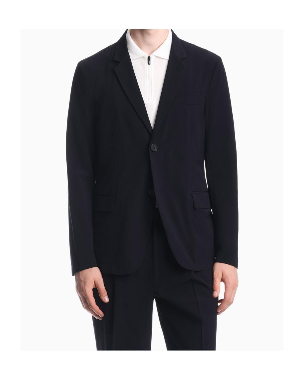 Emporio Armani Blue Single-Breasted Blazer for men