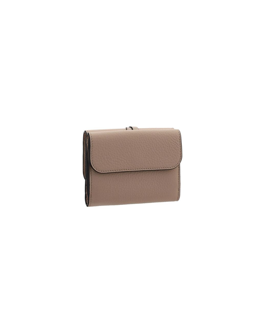 Chloé Natural Chloé Logo Plaque Tri-Fold Wallet