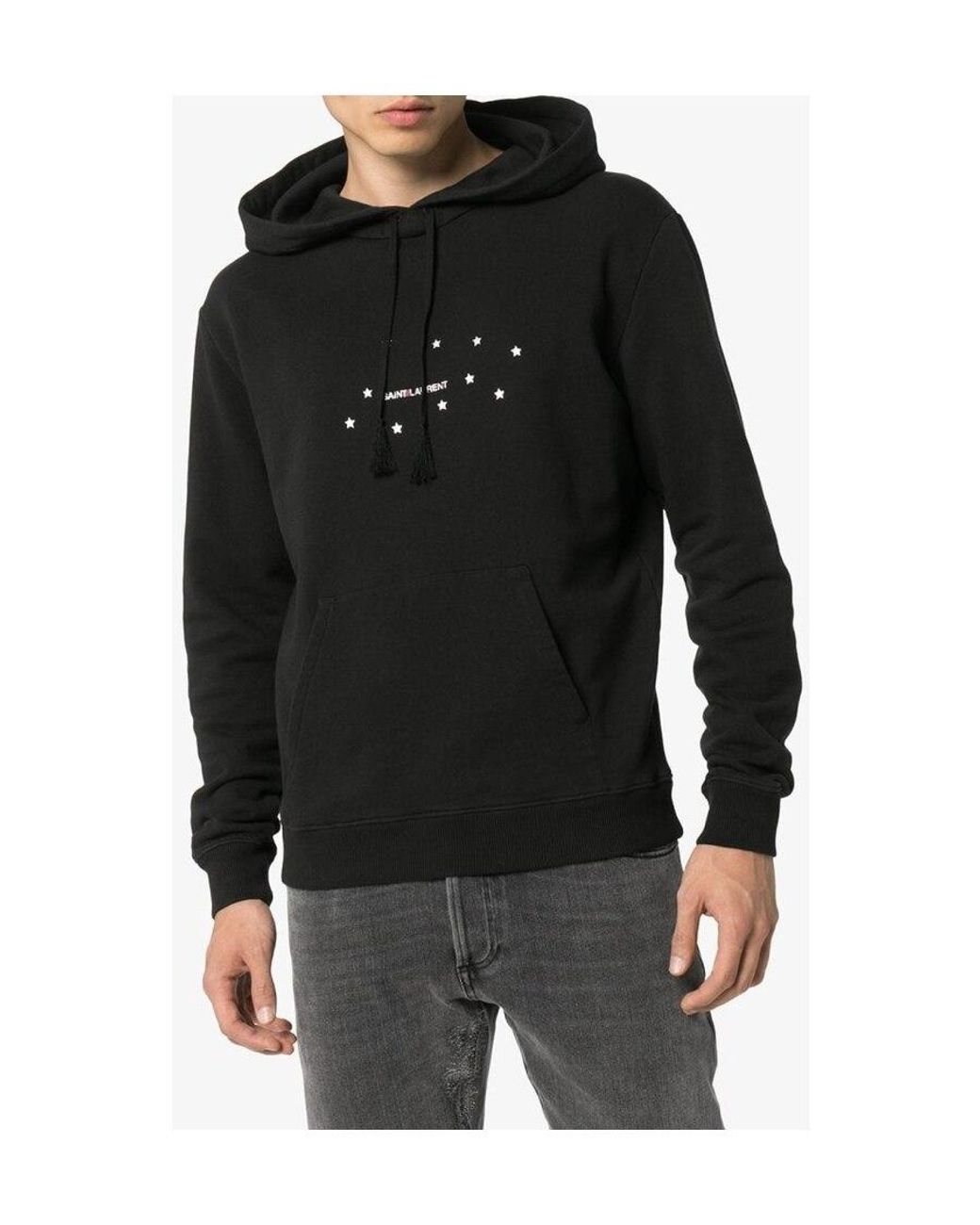 Saint Laurent Black Star Logo Hoodie for men