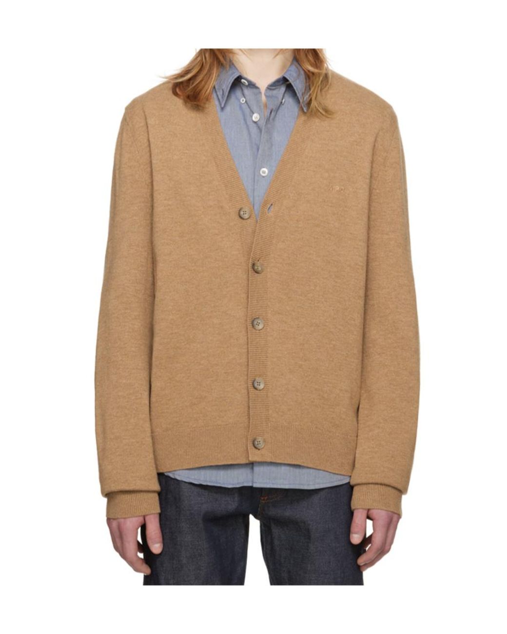 A.P.C. Natural Samuel Button-Down Cardigan for men