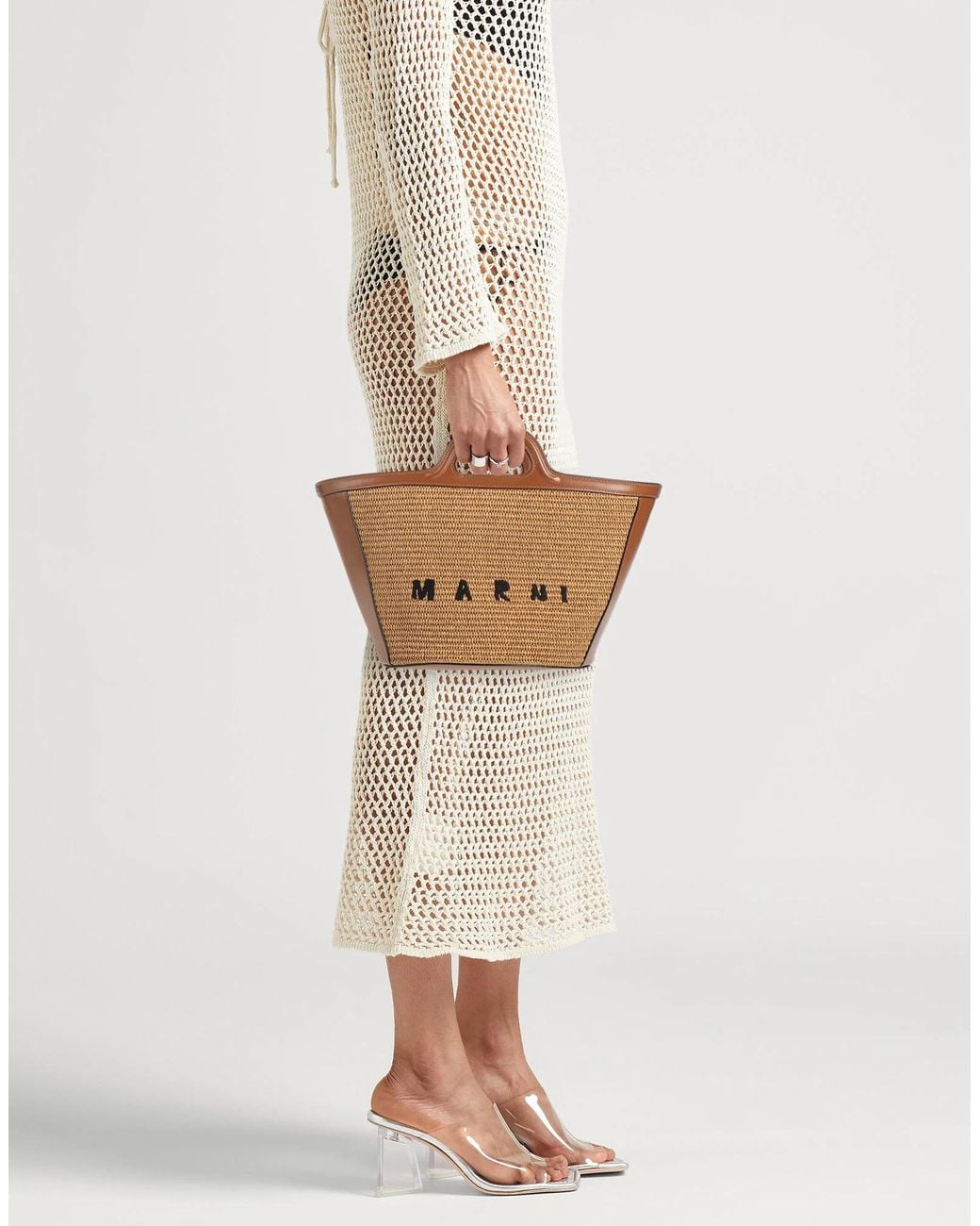Marni Brown Two-Tone Tote Bag