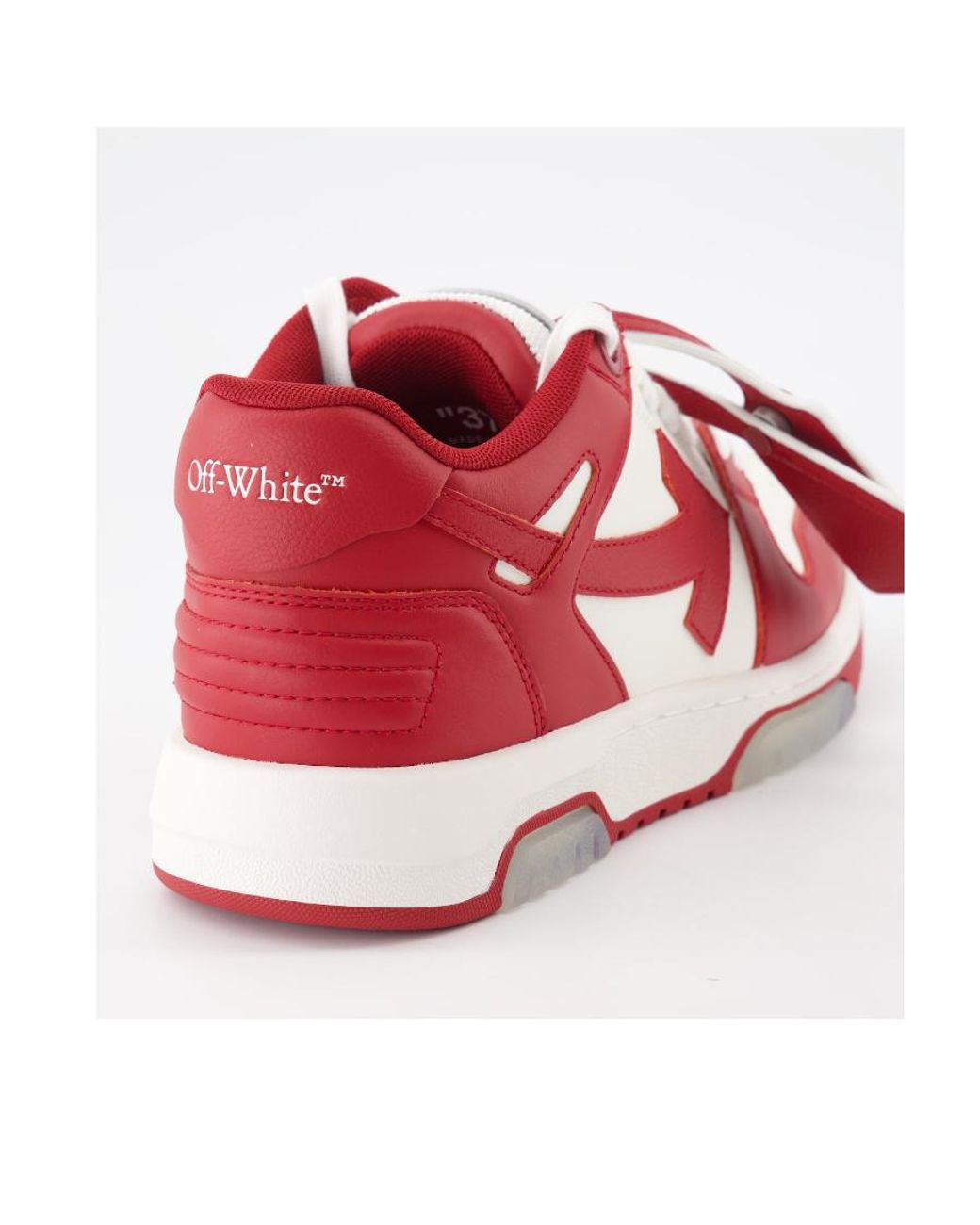 Off-White c/o Virgil Abloh Red Out Of Office Leather Sneakers