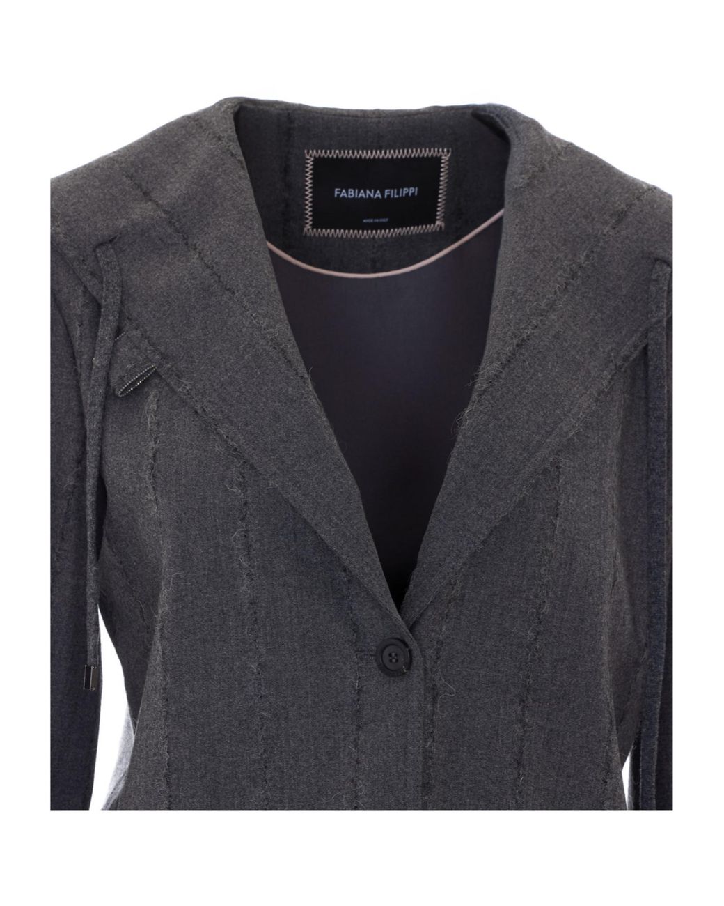 Fabiana Filippi Black Hooded Single-Breasted Jacket