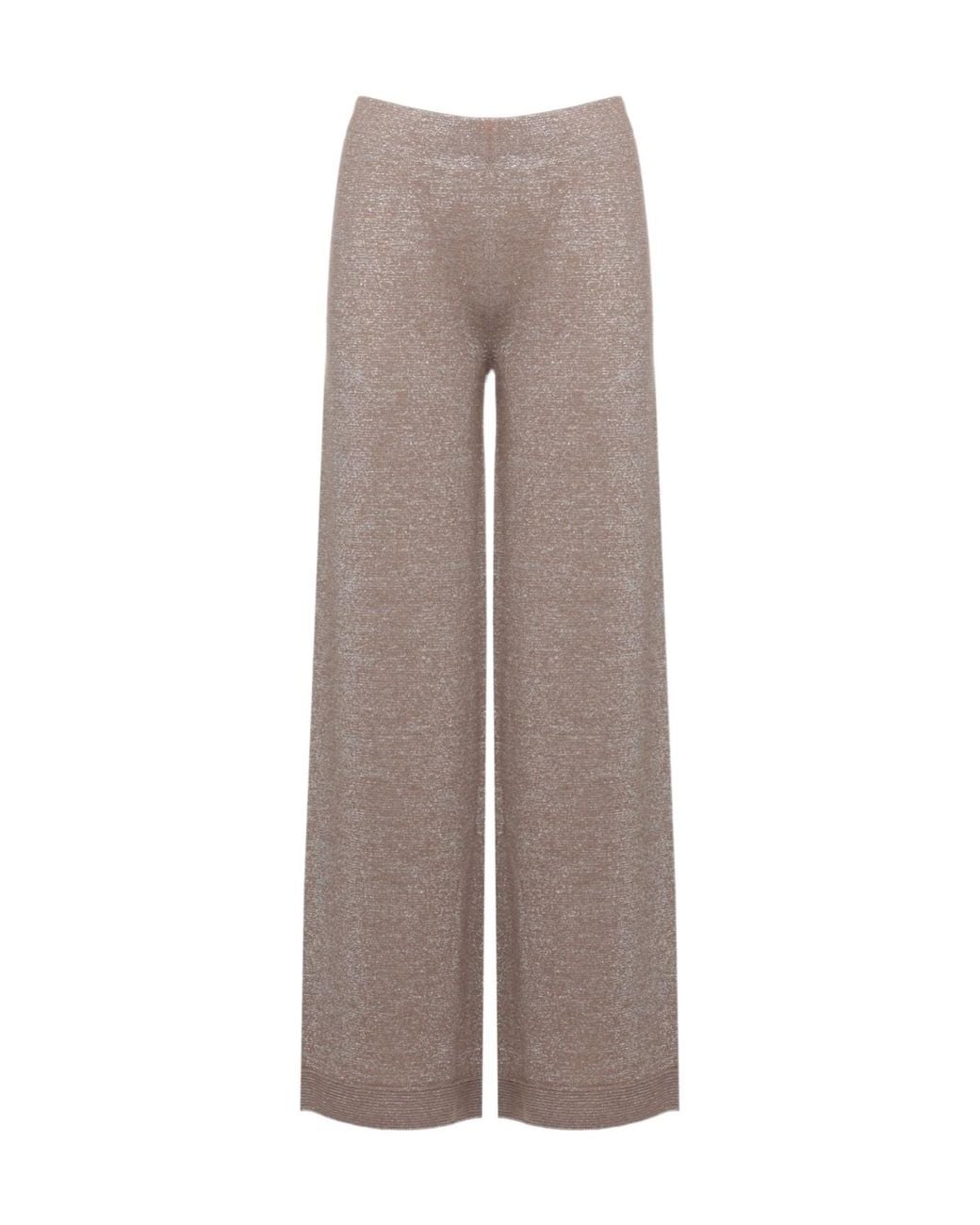D.exterior Gray Lurex Wide-Leg Knitted Trousers