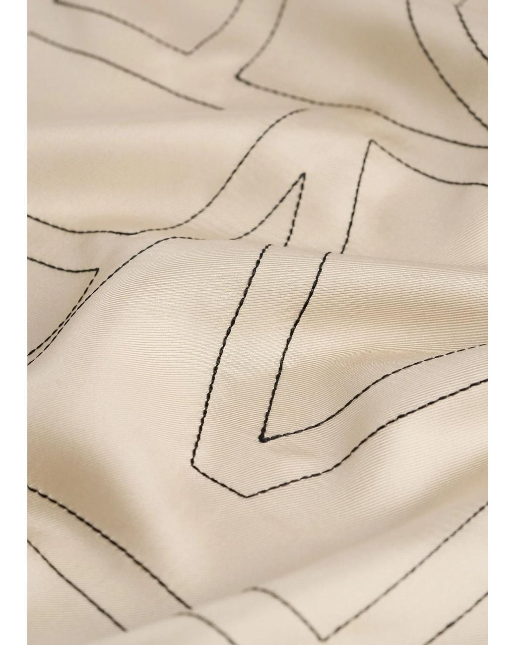 Totême Natural Totême Monogram Embroidered Scarf
