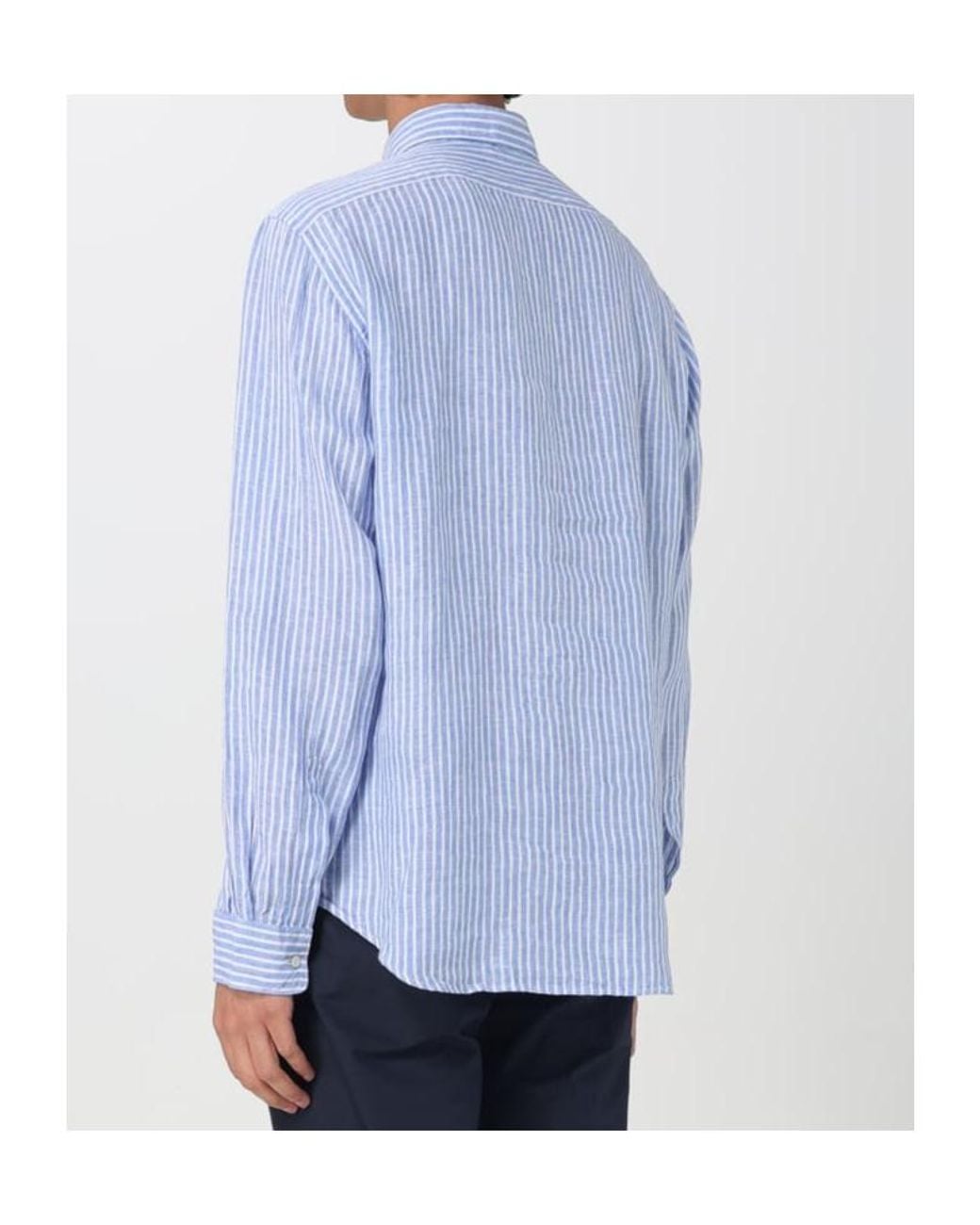 Aspesi Blue Striped Shirt for men