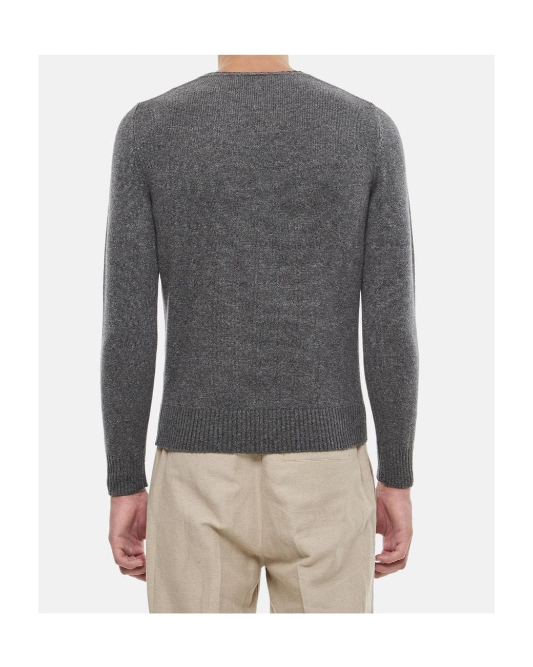 Drumohr Gray Crew Neck Knitted Sweater for men