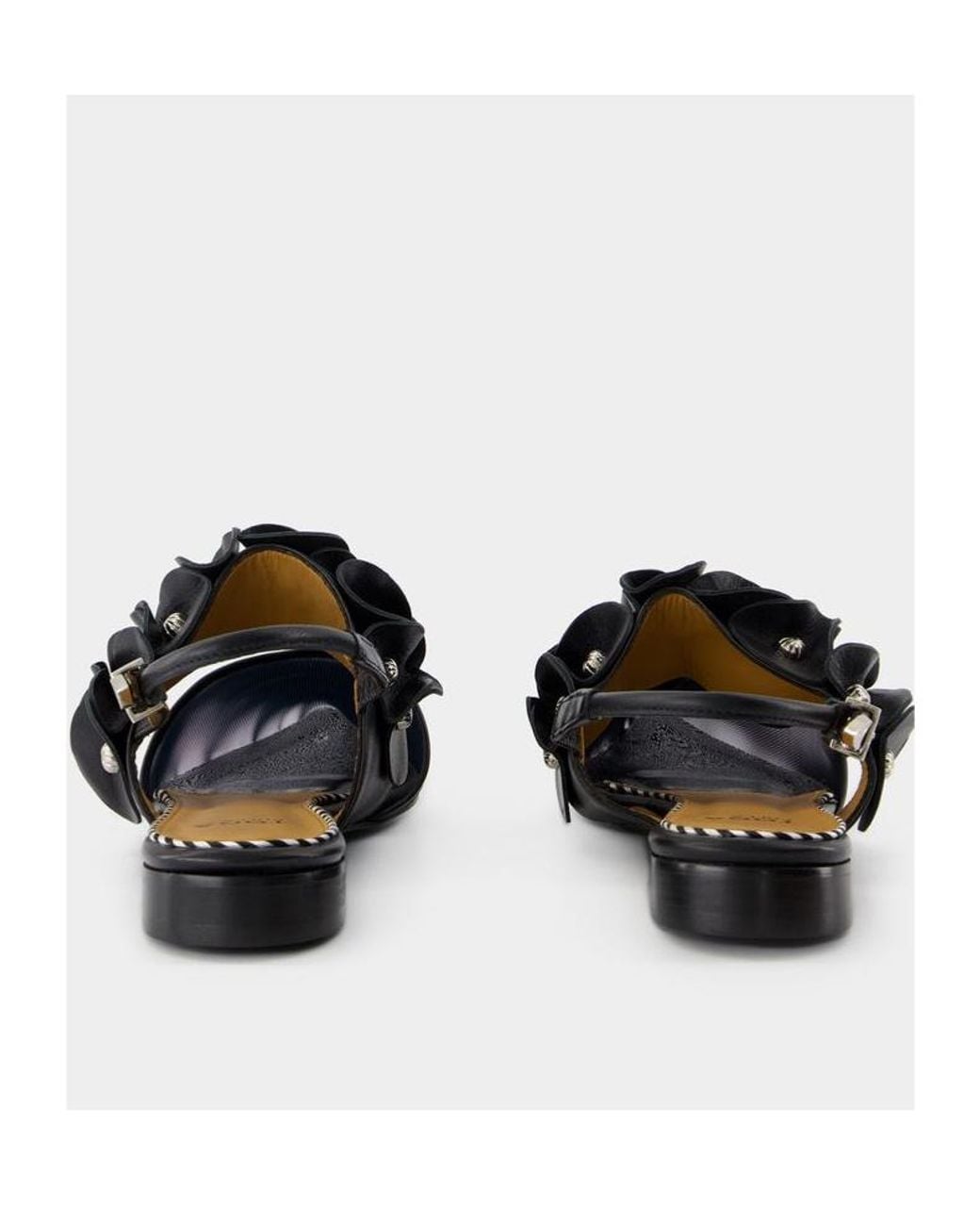 Toga Black Flower Strap Shoes