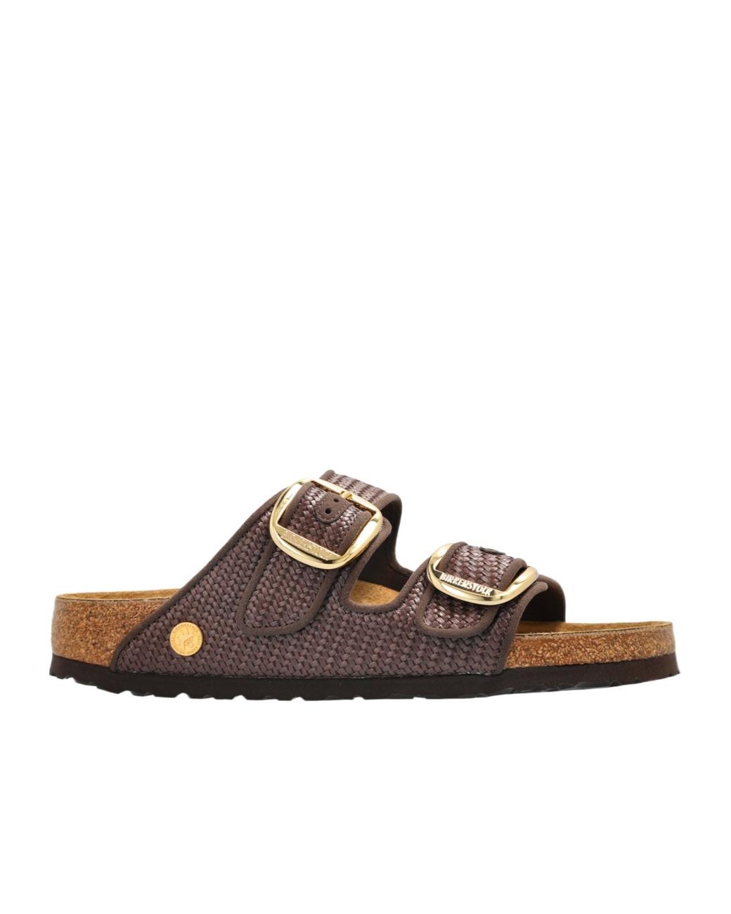 Birkenstock Brown Arizona Raffia Buckle-Strap Sandals
