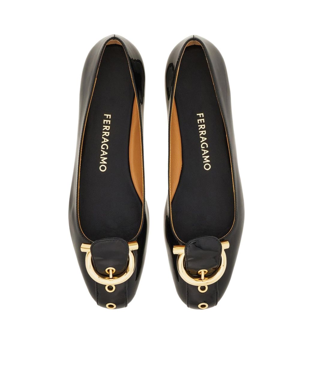 Ferragamo Black Gancini Ballet Flat
