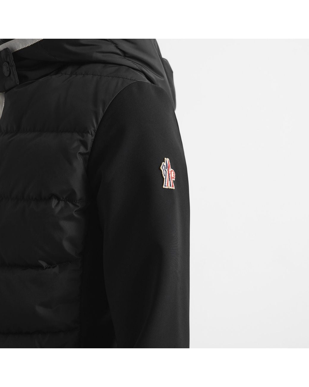 Moncler Black Hybrid Hooded Puffer Jacket