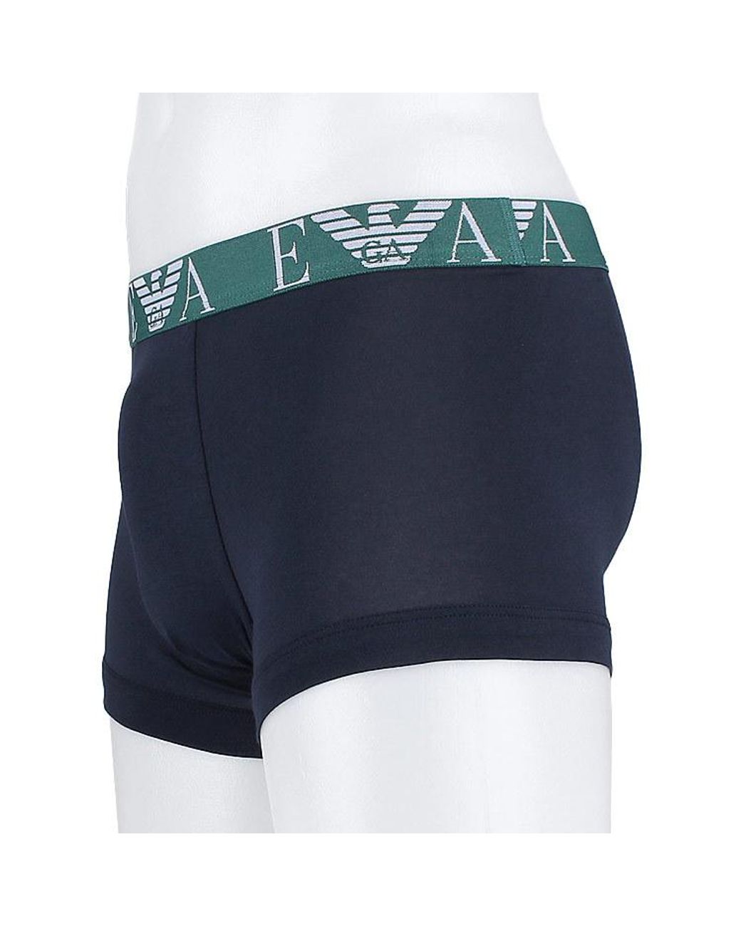 Emporio Armani Blue Elastic Waist Boxer Briefs 2-Pack for men