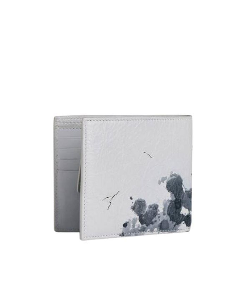 Balenciaga White Logo Printed Bi-Fold Wallet for men