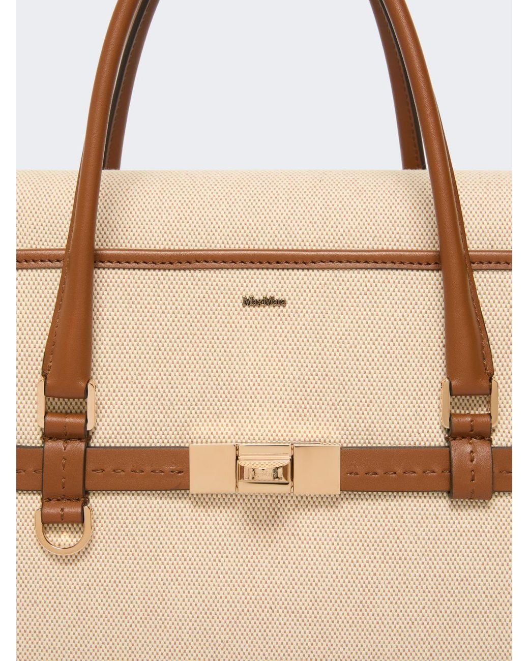 Max Mara Natural Structured Flap Tote Bag