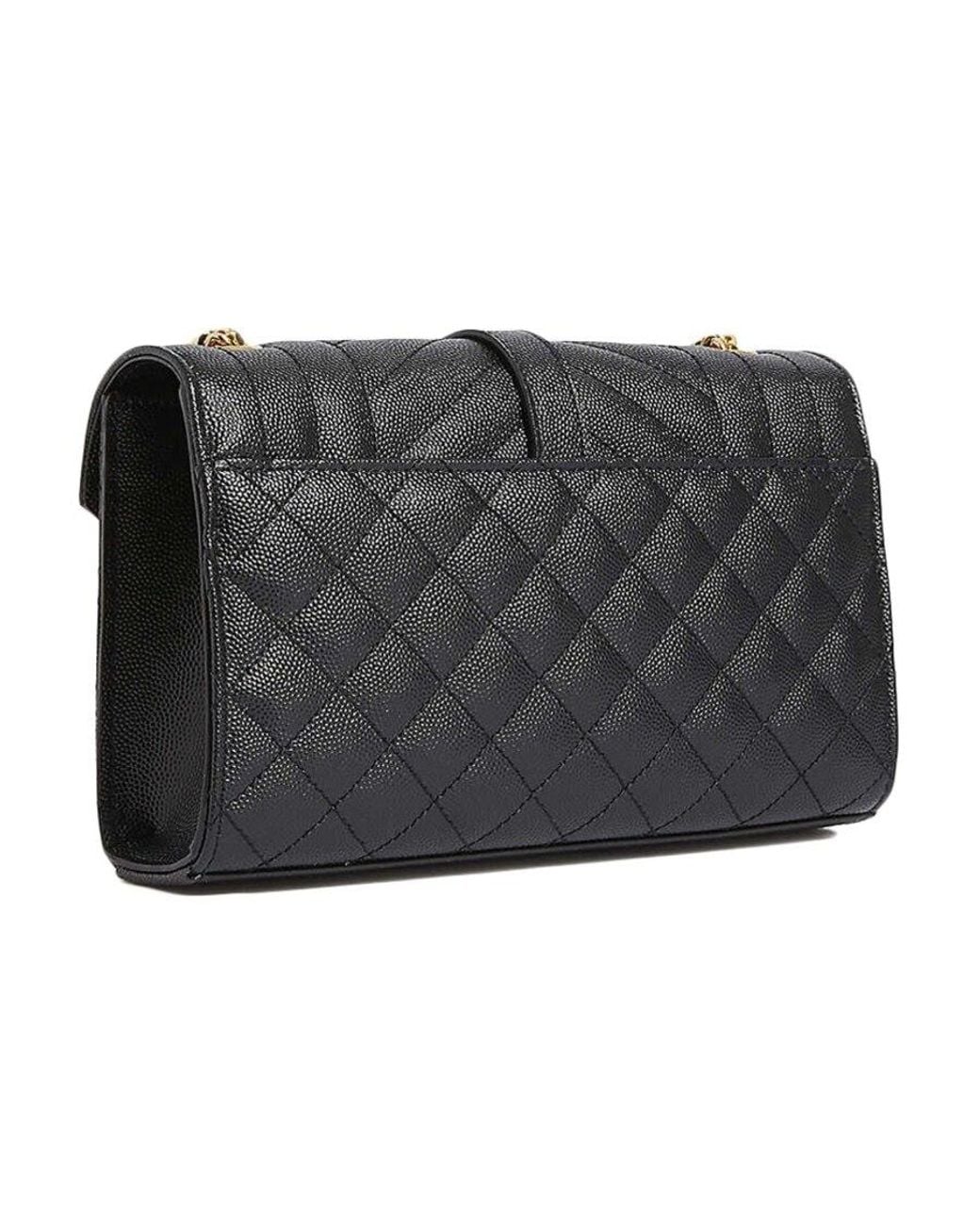 Saint Laurent Black Envelope Matelassé Small Crossbody Bag