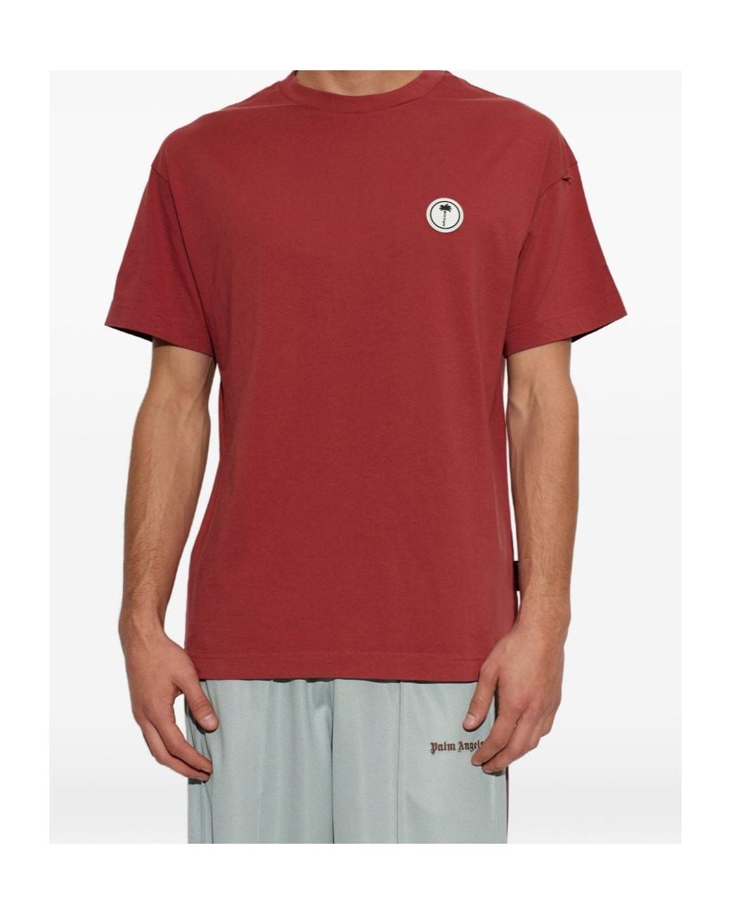 Palm Angels Red Short-Sleeved T-Shirt for men