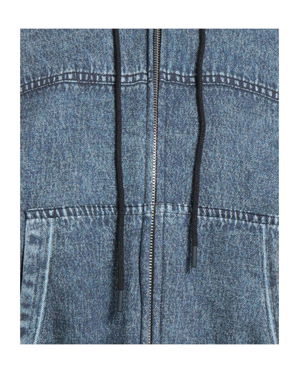 Rag & Bone Blue Denim Hooded Baseball Jacket